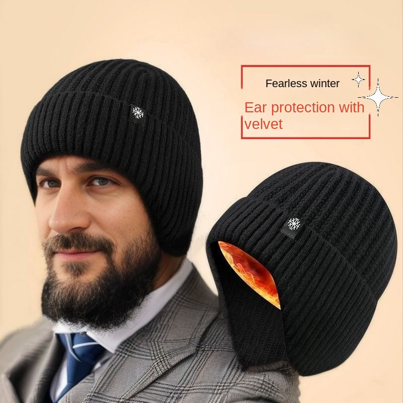 Men's Winter Hat Thick Knit Beanie With Fleece Lining