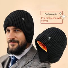 Men's Winter Hat Thick Knit Beanie With Fleece Lining
