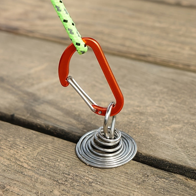 Adjustable Anchor Pegs with Carabiner - Camping Essential