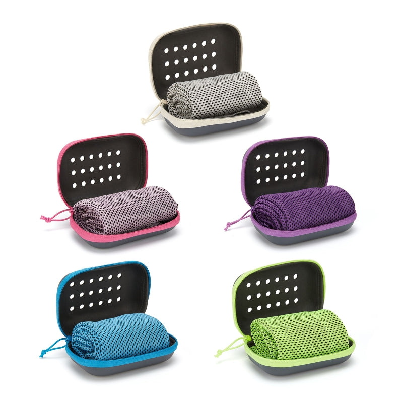Quick Drying Cooling Towel with Storage Box for Sports Running Yoga & Gym