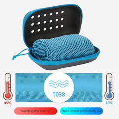 Quick Drying Cooling Towel with Storage Box for Sports Running Yoga & Gym