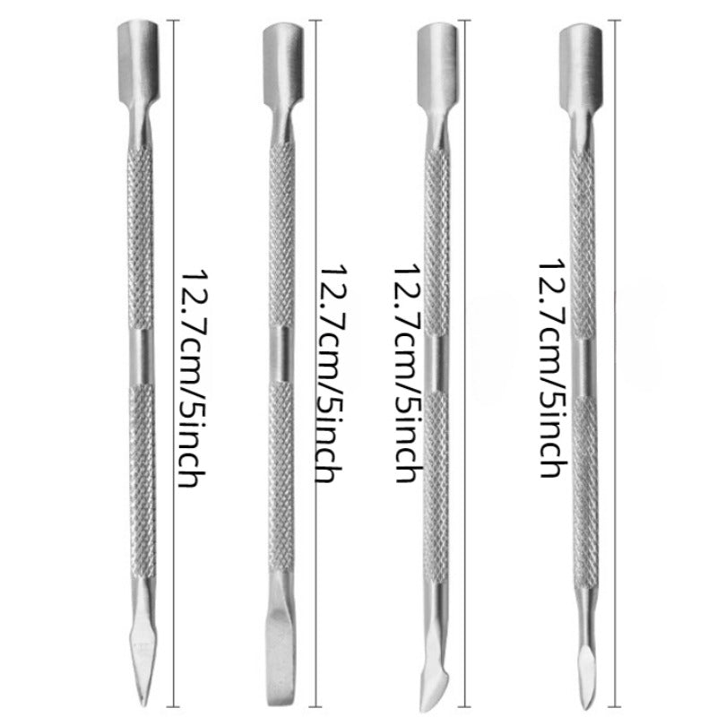 4pcs Stainless Steel Cuticle Pusher Dead Skin Removal Tool