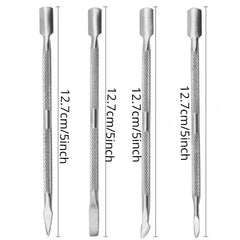 4pcs Stainless Steel Cuticle Pusher Dead Skin Removal Tool