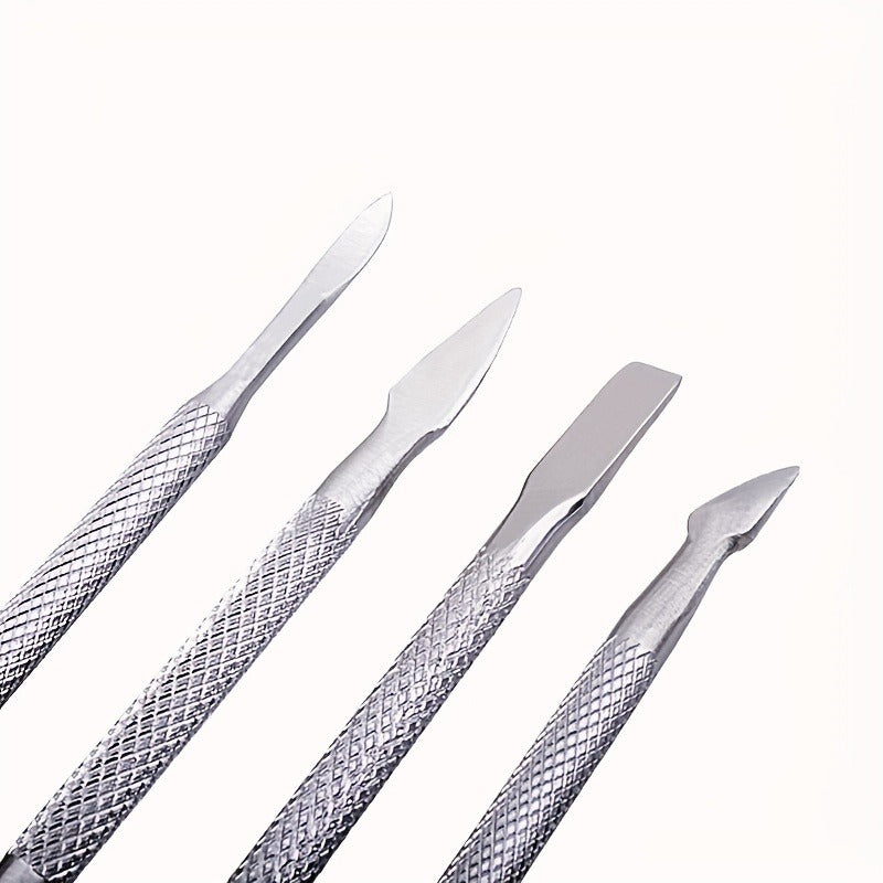4pcs Stainless Steel Cuticle Pusher Dead Skin Removal Tool