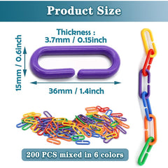 Rainbow C Clips Chains Hooks Plastic Chain Links Bird Learning Toy