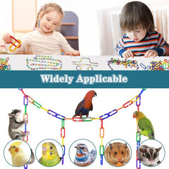 Rainbow C Clips Chains Hooks Plastic Chain Links Bird Learning Toy