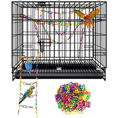 Rainbow C Clips Chains Hooks Plastic Chain Links Bird Learning Toy