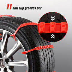 5pcs Reusable Car Snow Chains Universal Adjustable Emergency Portable Snow Tire