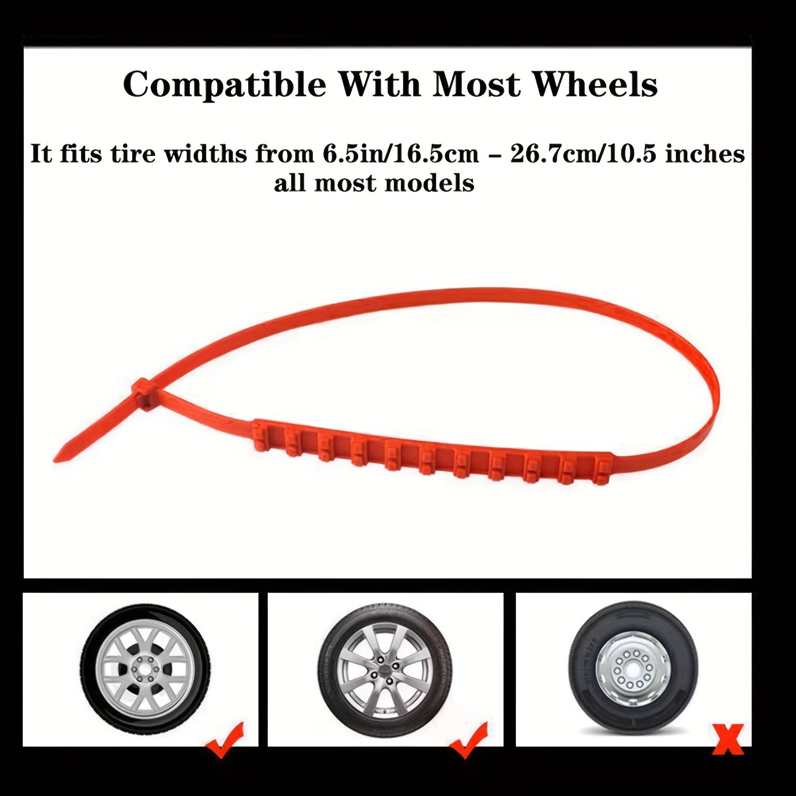 5pcs Reusable Car Snow Chains Universal Adjustable Emergency Portable Snow Tire