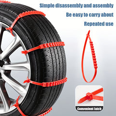 5pcs Reusable Car Snow Chains Universal Adjustable Emergency Portable Snow Tire