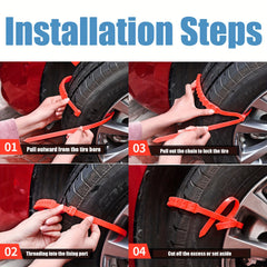 5pcs Reusable Car Snow Chains Universal Adjustable Emergency Portable Snow Tire