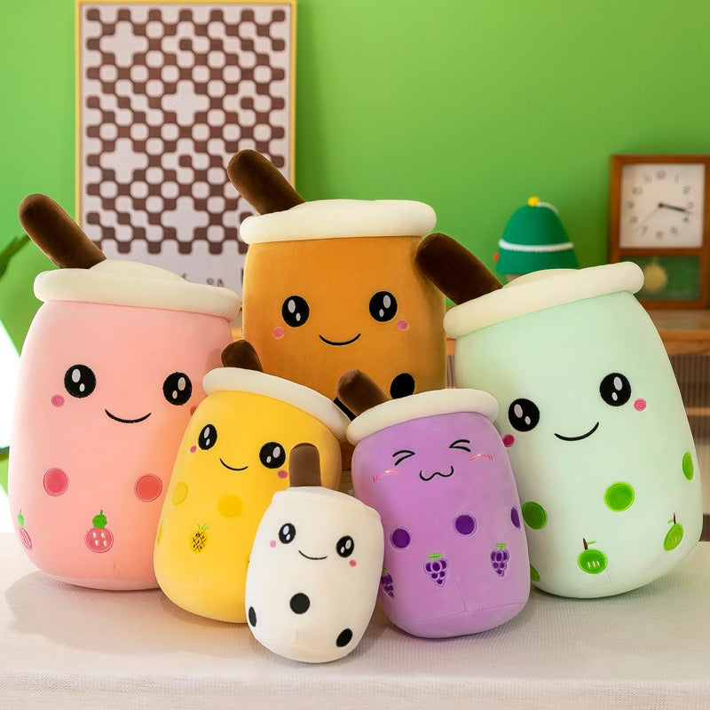 Milk Tea Cup Pillow Plush Toy - Quirky Fruit Pearl Milk Tea Doll