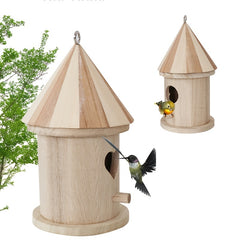 2pcs Wooden Bird Nests Hanging Bird House Outdoor Garden Decoration