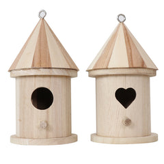 2pcs Wooden Bird Nests Hanging Bird House Outdoor Garden Decoration