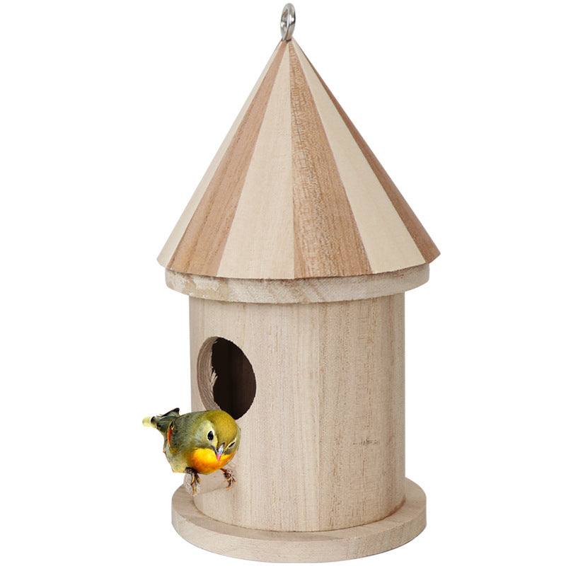 2pcs Wooden Bird Nests Hanging Bird House Outdoor Garden Decoration