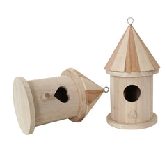 2pcs Wooden Bird Nests Hanging Bird House Outdoor Garden Decoration