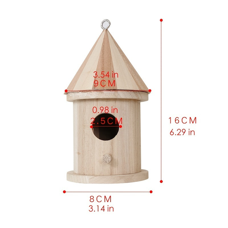 2pcs Wooden Bird Nests Hanging Bird House Outdoor Garden Decoration