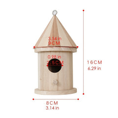2pcs Wooden Bird Nests Hanging Bird House Outdoor Garden Decoration