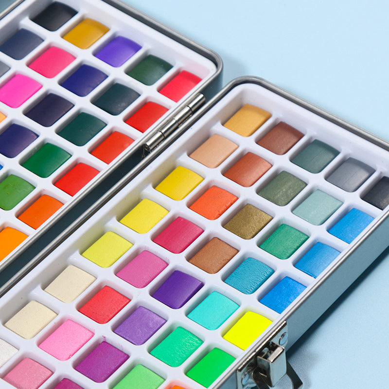 Solid Watercolor Paint Set in Metal Box 12 Colors