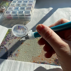 2pcs Diamond Painting Magnifying Glass & Pen Tool Set