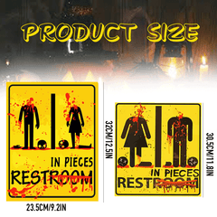 2pcs Halloween Bloody Toilet Sign Stickers - Horror Themed Party Decoration