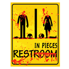 2pcs Halloween Bloody Toilet Sign Stickers - Horror Themed Party Decoration