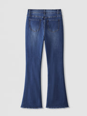 High Rise Button Fly Flare Leg Jeans