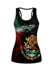 Graphic Print Tank Top & Leggings Fitness Outfit Set