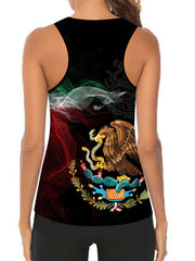 Graphic Print Tank Top & Leggings Fitness Outfit Set