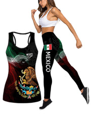 Graphic Print Tank Top & Leggings Fitness Outfit Set