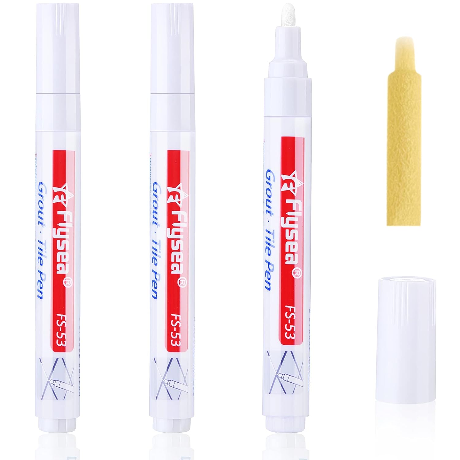 3pcs Grout Tile Pen for Gap Repair in Bathroom & Kitchen