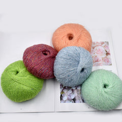 Sequined Knitting Yarn Crochet DIY Soft Lace Wool Thread
