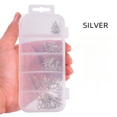 49pcs High Carbon Steel Treble Fishing Hooks Set With Box
