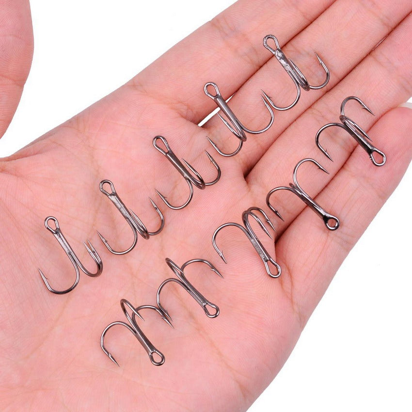 49pcs High Carbon Steel Treble Fishing Hooks Set With Box