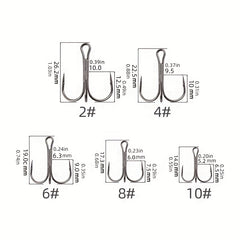 49pcs High Carbon Steel Treble Fishing Hooks Set With Box