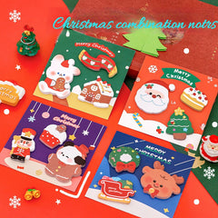 4pcs Christmas Sticky Notes Variety Pack Cute Student Sticky Notes Paper