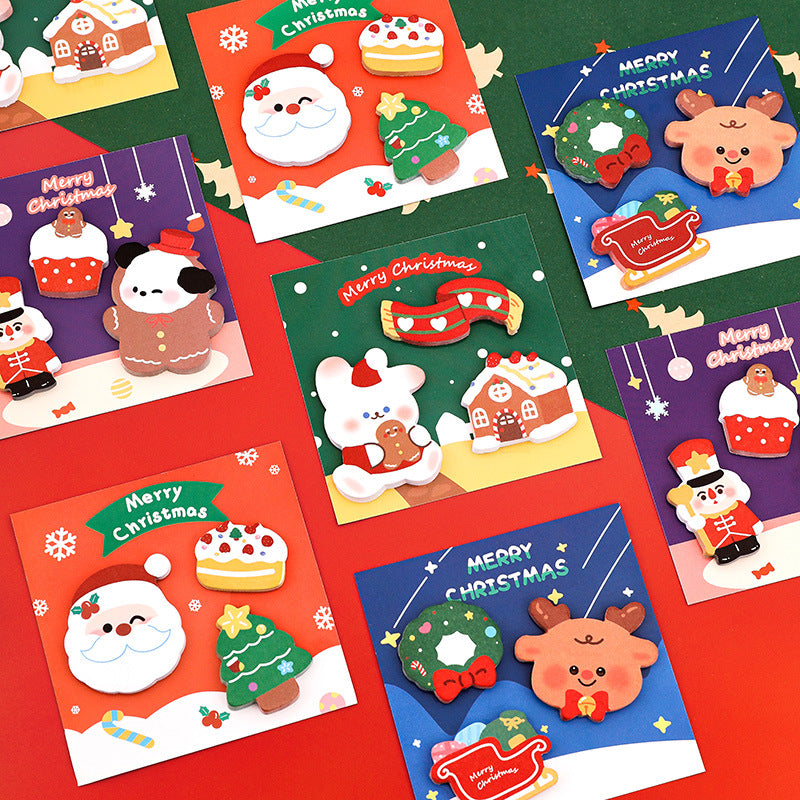 4pcs Christmas Sticky Notes Variety Pack Cute Student Sticky Notes Paper