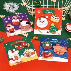 4pcs Christmas Sticky Notes Variety Pack Cute Student Sticky Notes Paper
