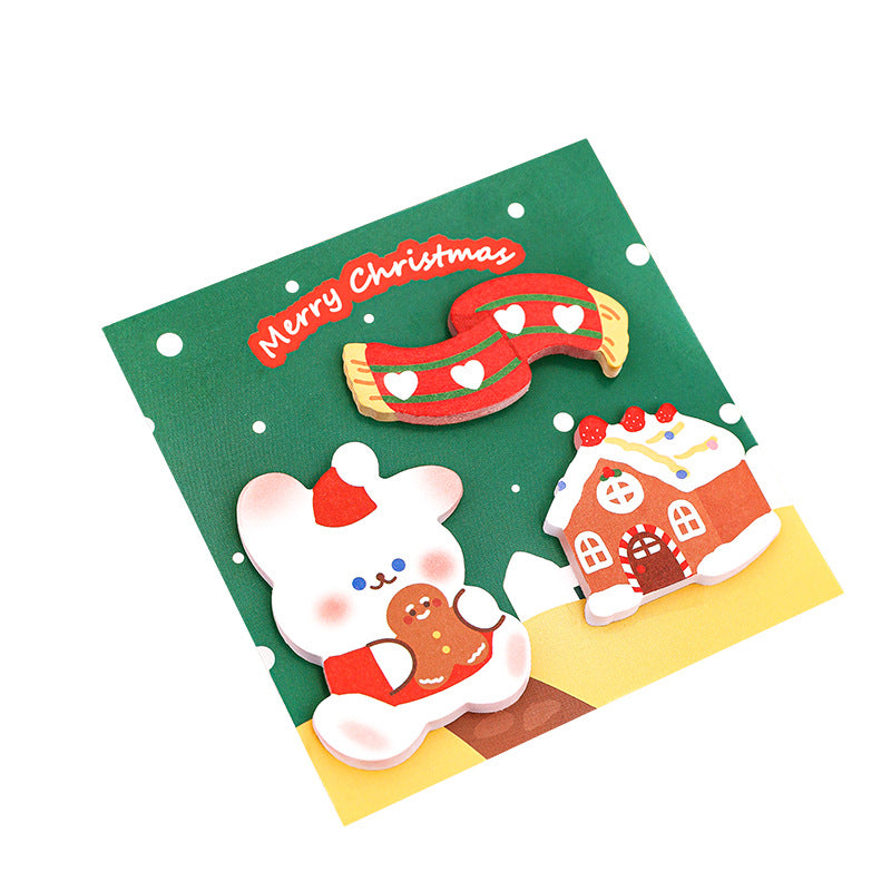 4pcs Christmas Sticky Notes Variety Pack Cute Student Sticky Notes Paper