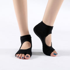 Non Slip Yoga Socks Half Toe Slip Grip Pilates Fitness