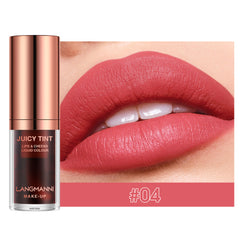 4-in-1 Lipstick Cheek Rouge: Velvet Texture, Long Lasting & Waterproof