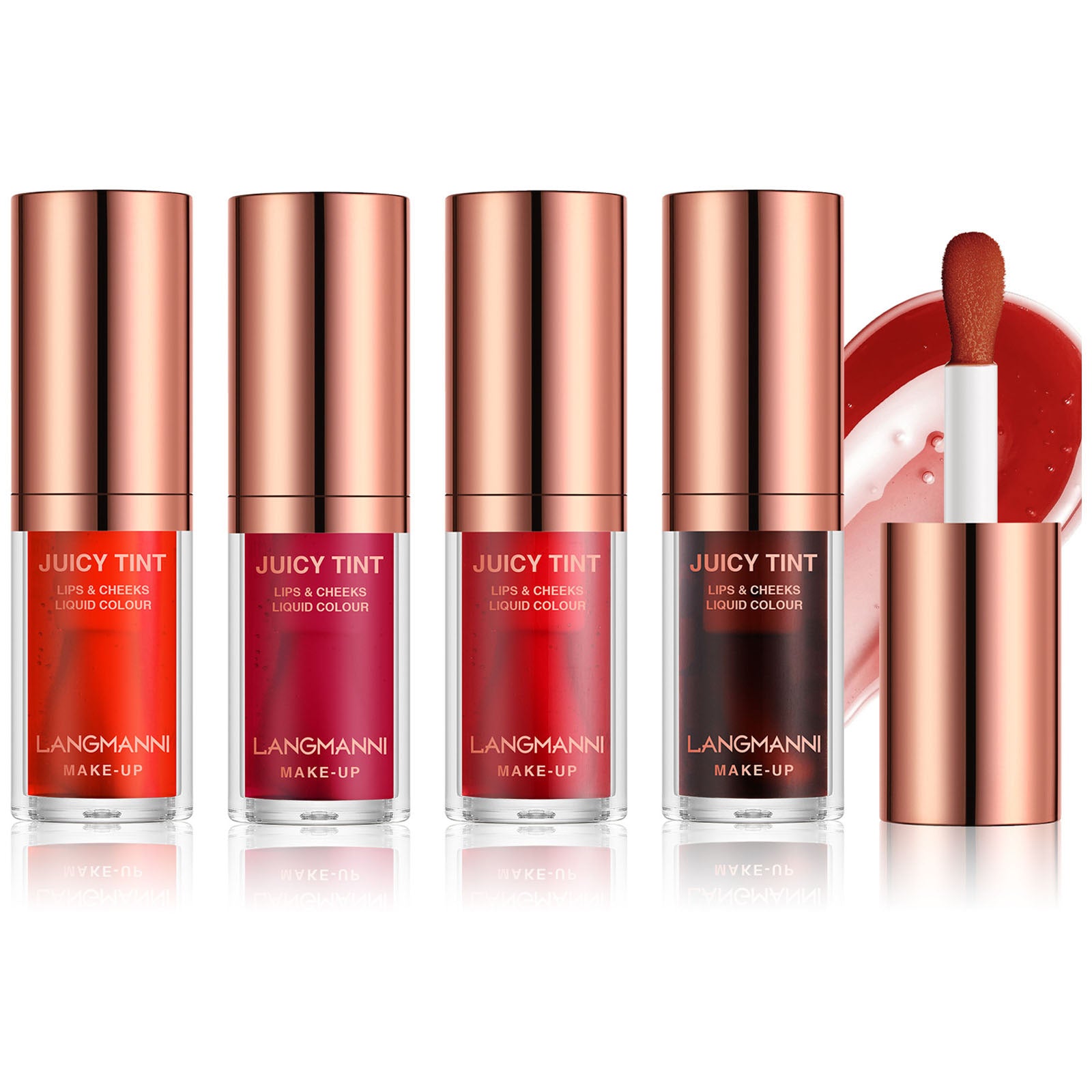 4-in-1 Lipstick Cheek Rouge: Velvet Texture, Long Lasting & Waterproof
