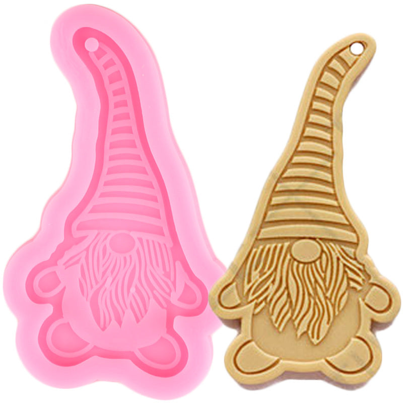 Gnome Silicone Molds Christmas Dwarf Keychain Pendant