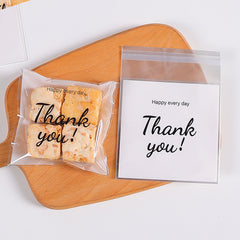 100pcs Snowflake Cookies Self Adhesive Wrapping Bag Christmas Party Gift Bag