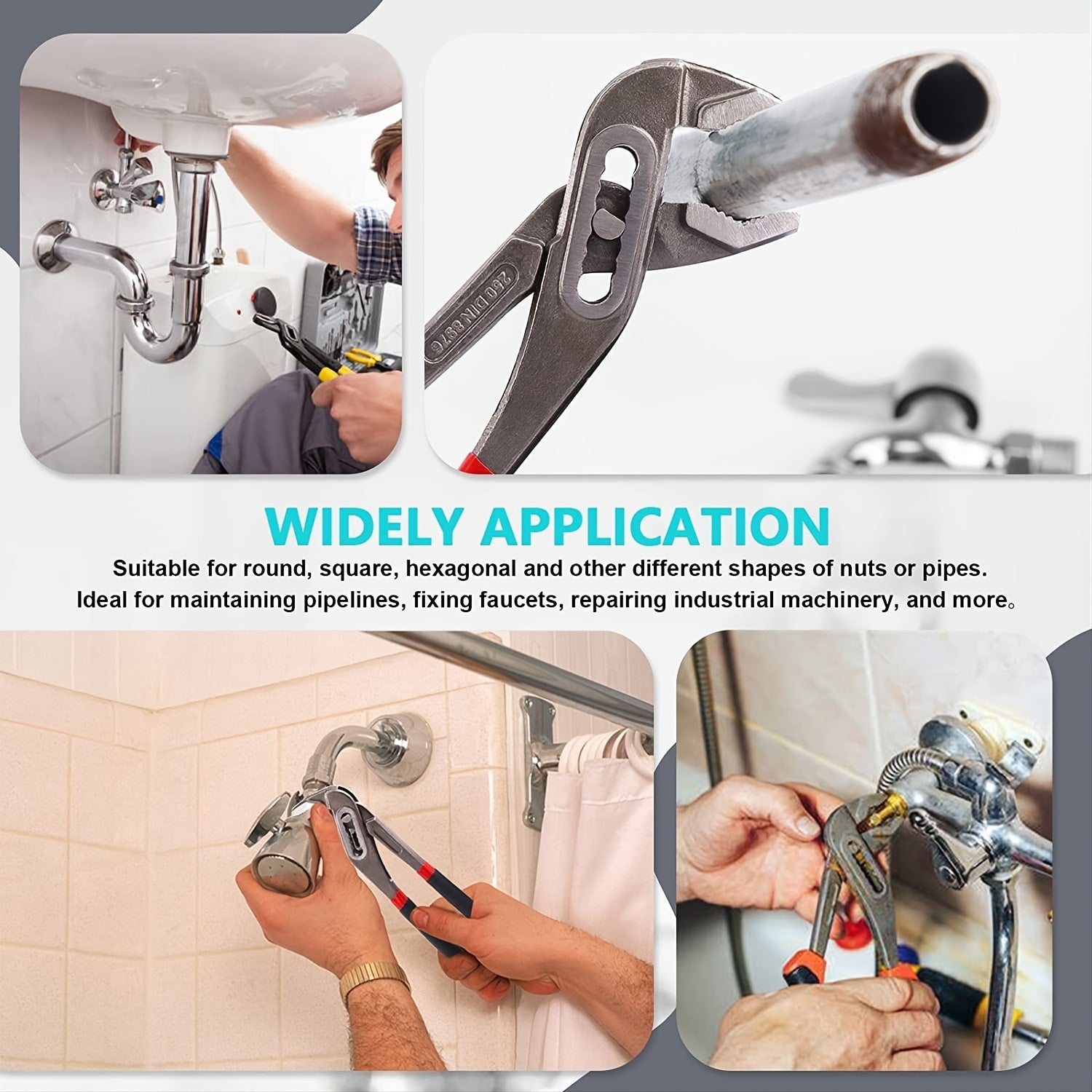 Multifunctional Water Pump Pliers Adjustable Pipe Wrench Carbon Steel
