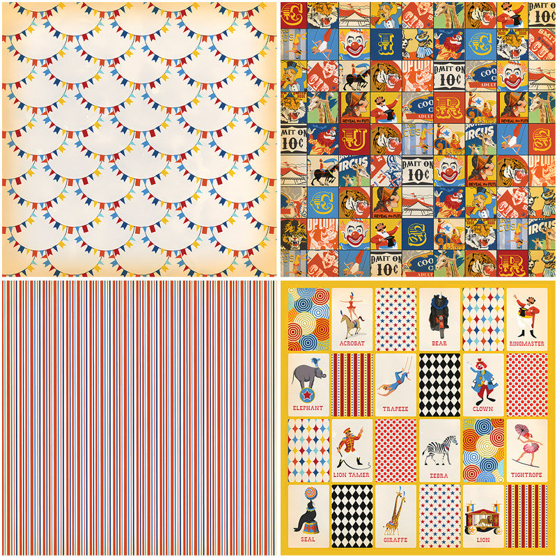 20pcs Circus Material Paper Retro Journal for DIY Gift Arts Crafts