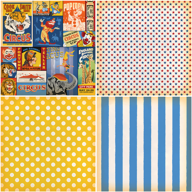 20pcs Circus Material Paper Retro Journal for DIY Gift Arts Crafts