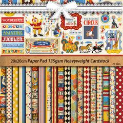 20pcs Circus Material Paper Retro Journal for DIY Gift Arts Crafts