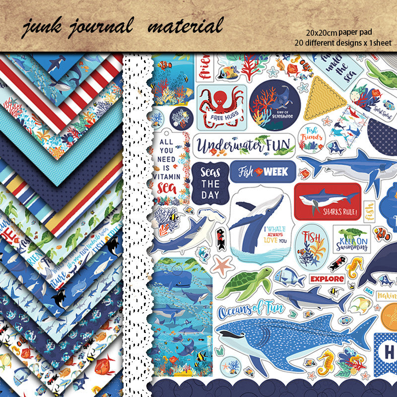 20pcs Retro Marine Mermaids Paper Stickers for DIY Journal Decoration