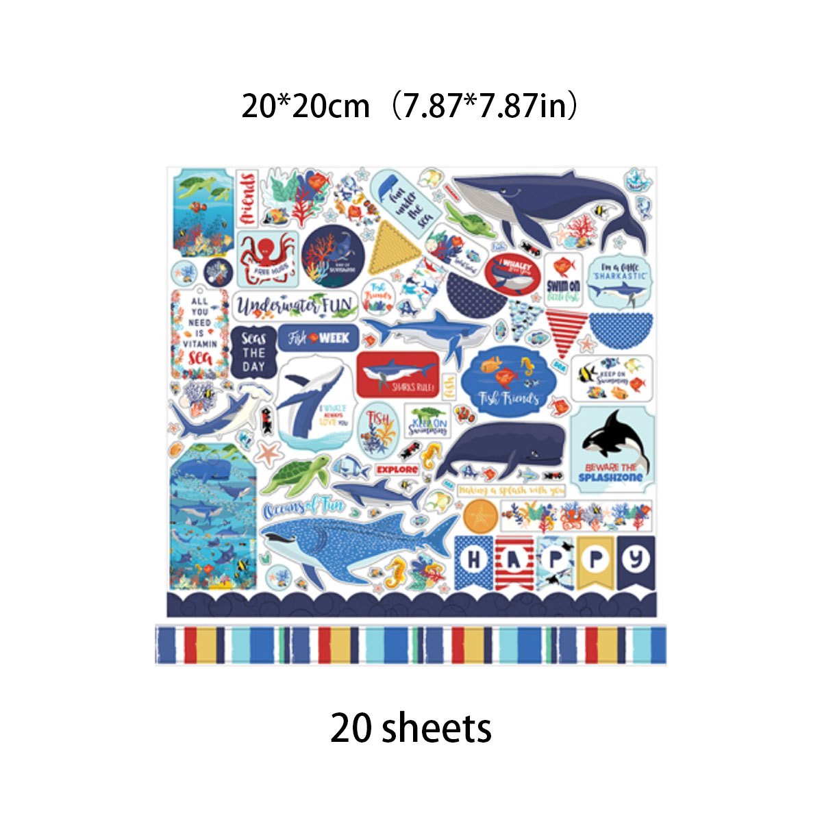 20pcs Retro Marine Mermaids Paper Stickers for DIY Journal Decoration